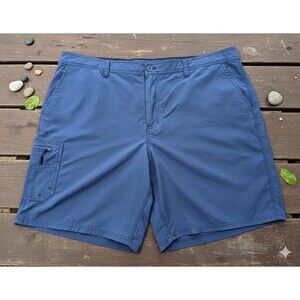 Realtree Men's Fishing Shorts, 2XL Belted Chino, Performance,Blue,Coastal,Beach